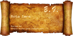 Bota Imre névjegykártya